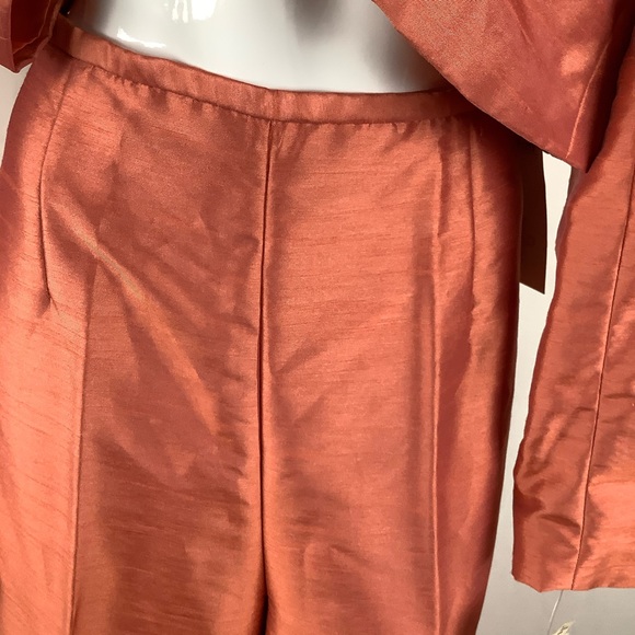 Vintage 💀stock Burnt Orange Two Piece Pant Suit - Picture 4 of 10